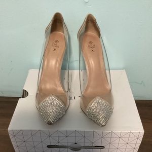 Bedazzled pointy Clear heel